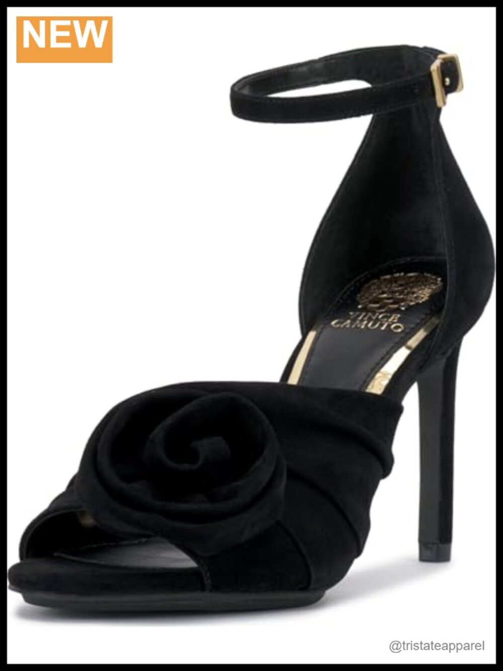 Suede Stiletto Heeled Sandals Ankle Strap Open Toe 3.5 Inch